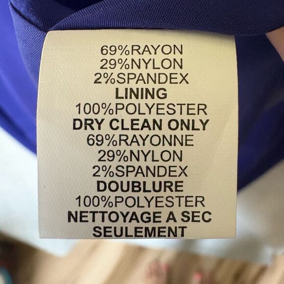 TRINA TURK Dress Womens Size 10 Indigo Blue Sheath Half Sleeve Career Office - Picture 7 of 7